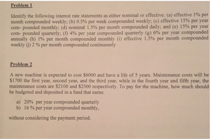  Help with Number 2!! Problem 1 Identify the following interest rate