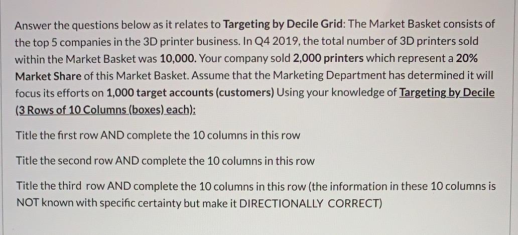 Answer the questions below as it relates to Targeting by Decile