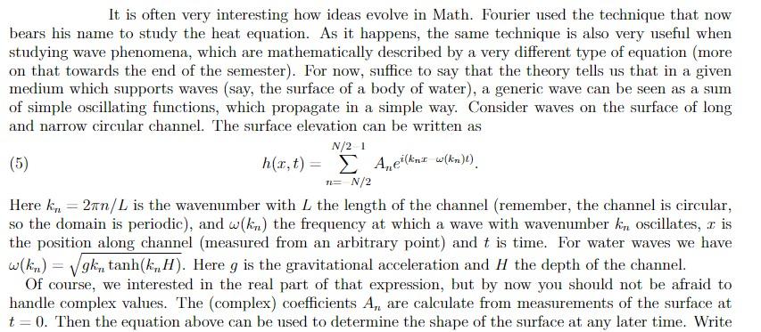 function hOut = evolveWave(hIn,g,H,L,t) % hIn vector of measurements at t=0
