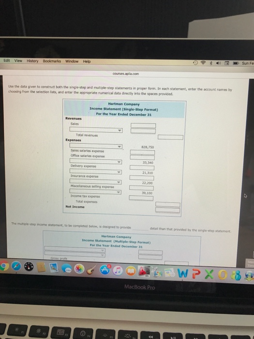 single-step and a multiple-step income statement Income statemerts can be presented using