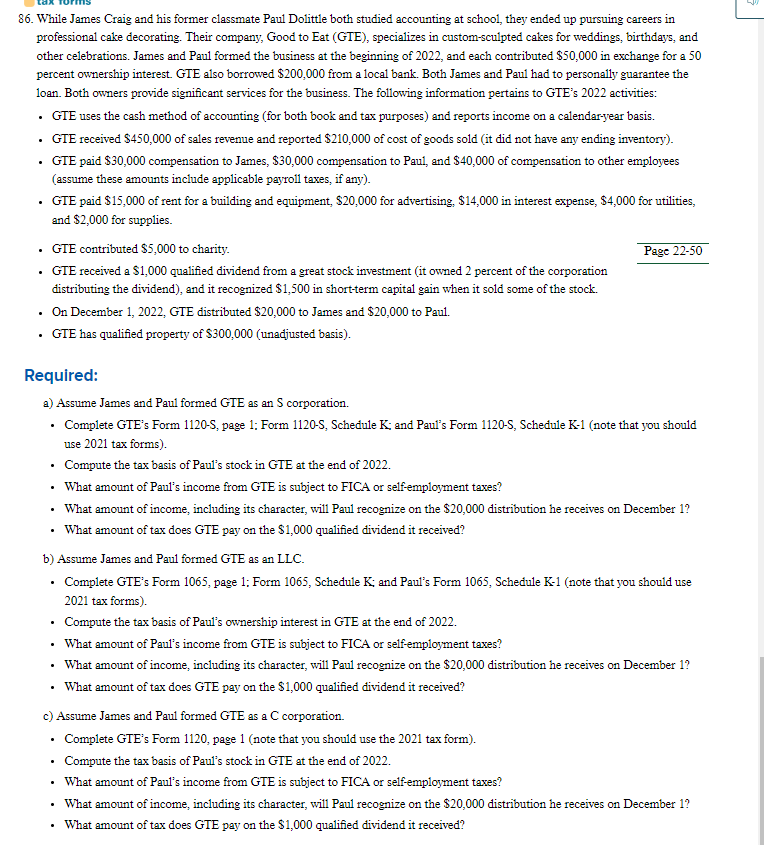 86. While James Craig and his former classmate Paul Dolittle both