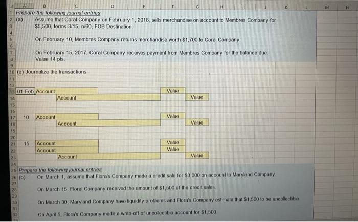  B D E F G H M M N Prepare the