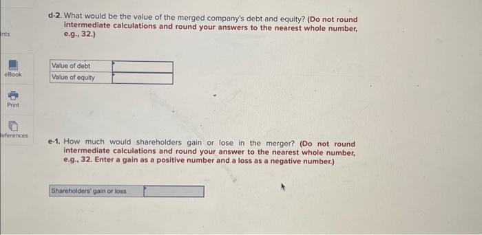 states of the economy and each company's value in that state are