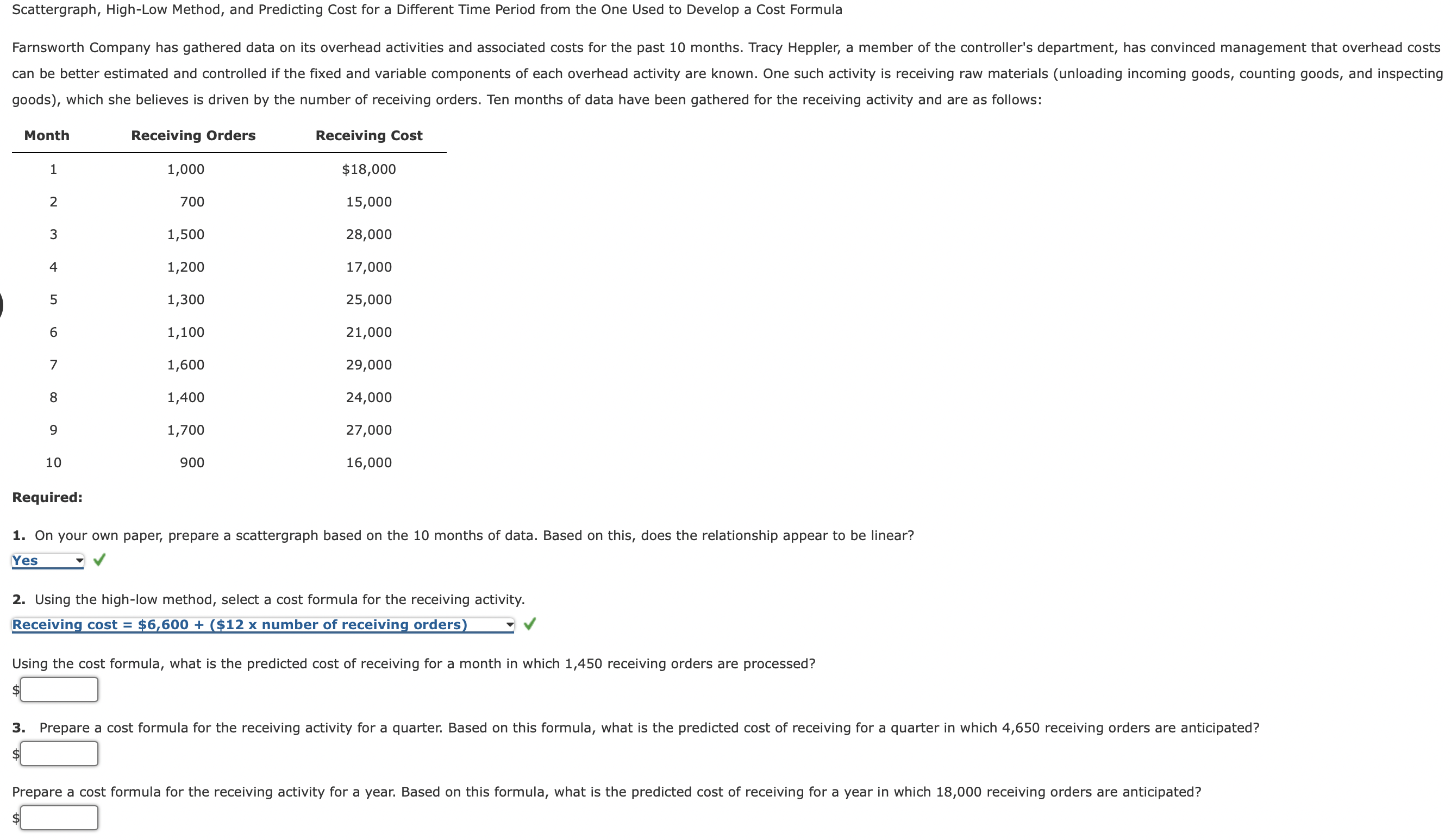  Scattergraph, High-Low Method, and Predicting Cost for a Different Time Period