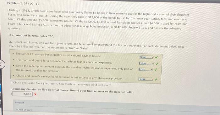  If Chuck and Luane file a joint return, how much is