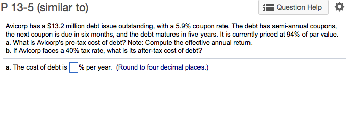 PLEASE help me with these finance questions! PLEASE SHOW WORK!! P 13-5