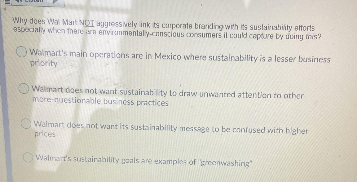  Why does Wal-Mart NOT aggressively link its corporate branding with its