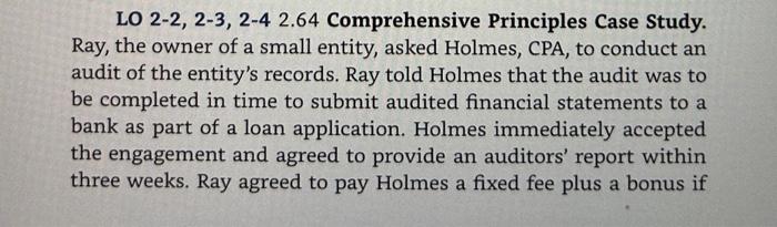  LO 2-2, 2-3, 2-4 2.64 Comprehensive Principles Case Study. Ray, the