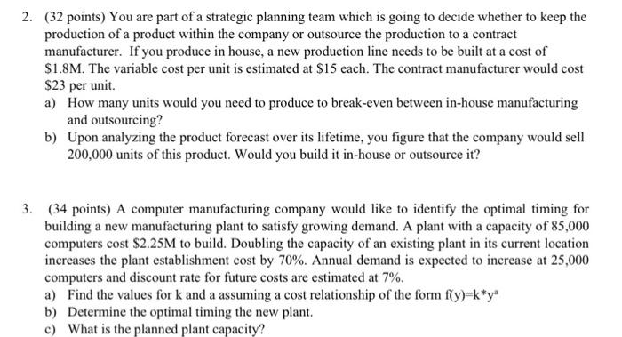 Please show work and formulas for cells in Excel 2. (32 points)