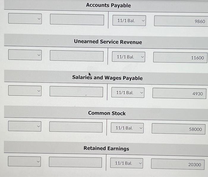 the following summary transactions were completed. Nov. 8 Paid $10,295 for salaries