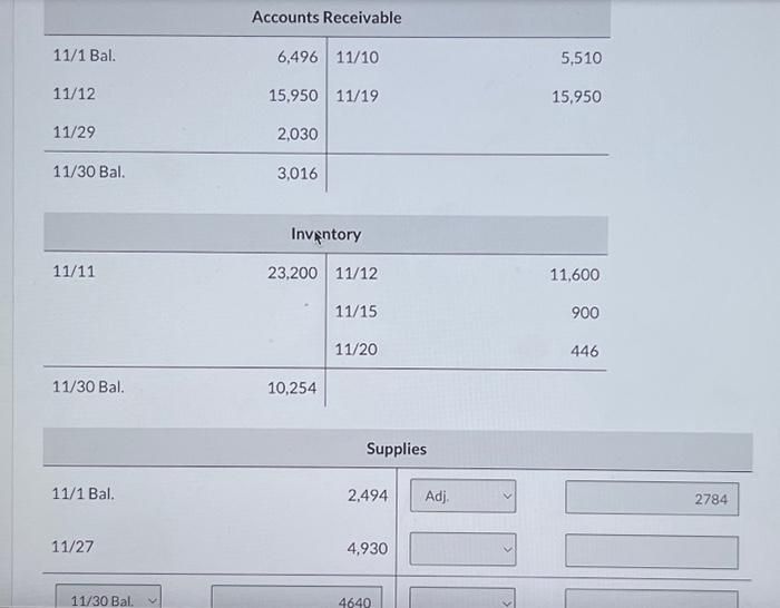 services on account and billed customers $2,030 for those services. 29 Received
