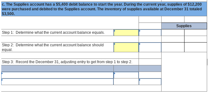 should equal. Step 3: Record the December 31 adjusting entry to get