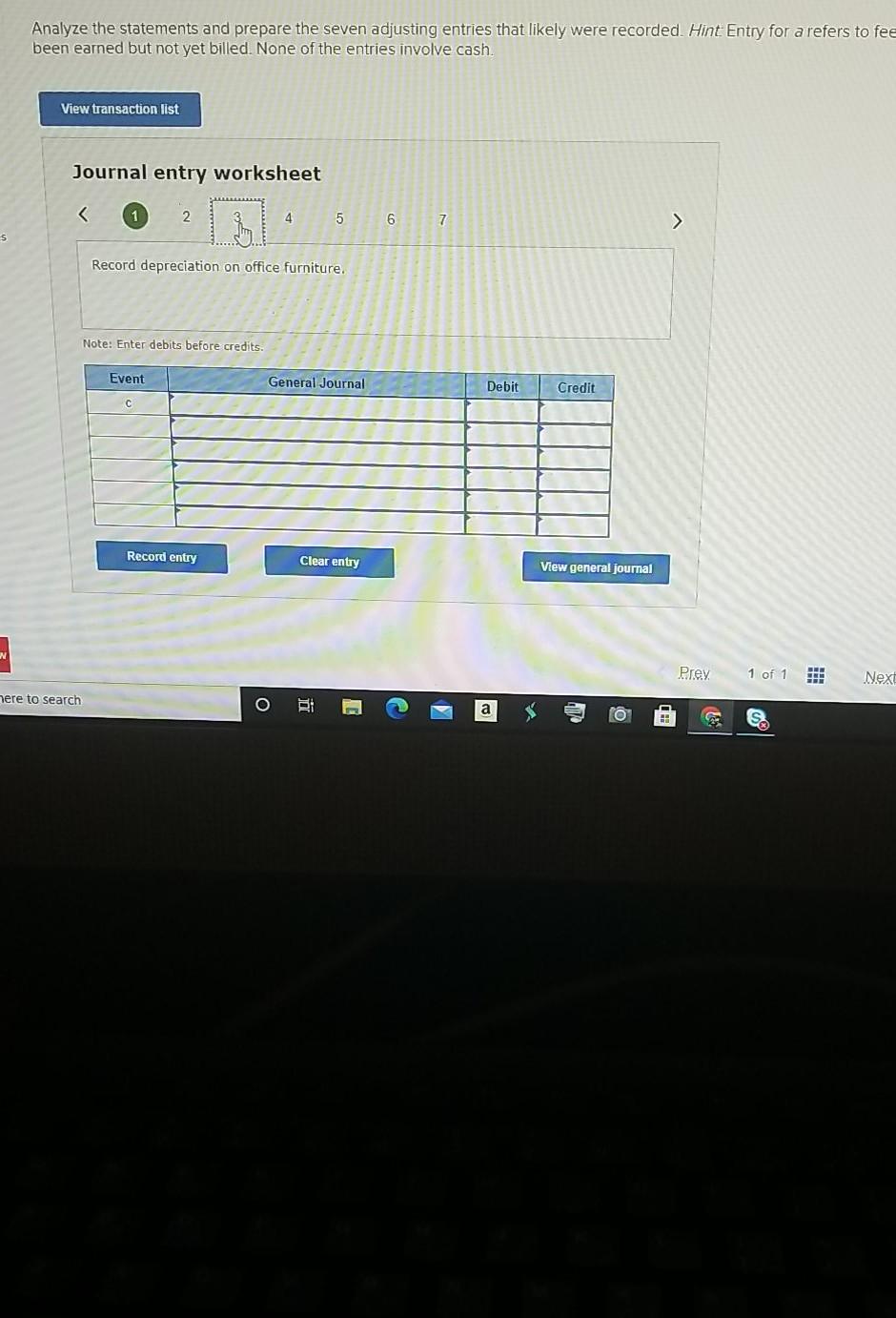 December 31. The left number column is prepared before adjusting entries are