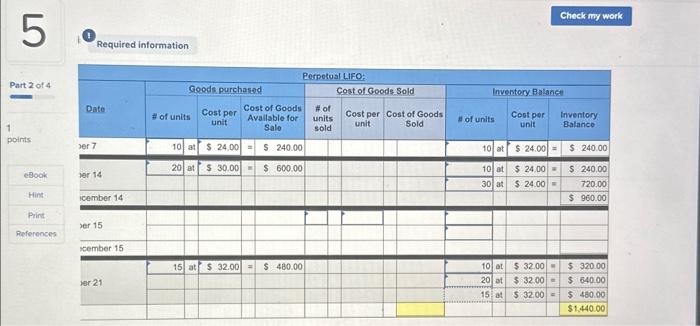 for the Quick Study below. (Algo) (11-14) [The following information applies to
