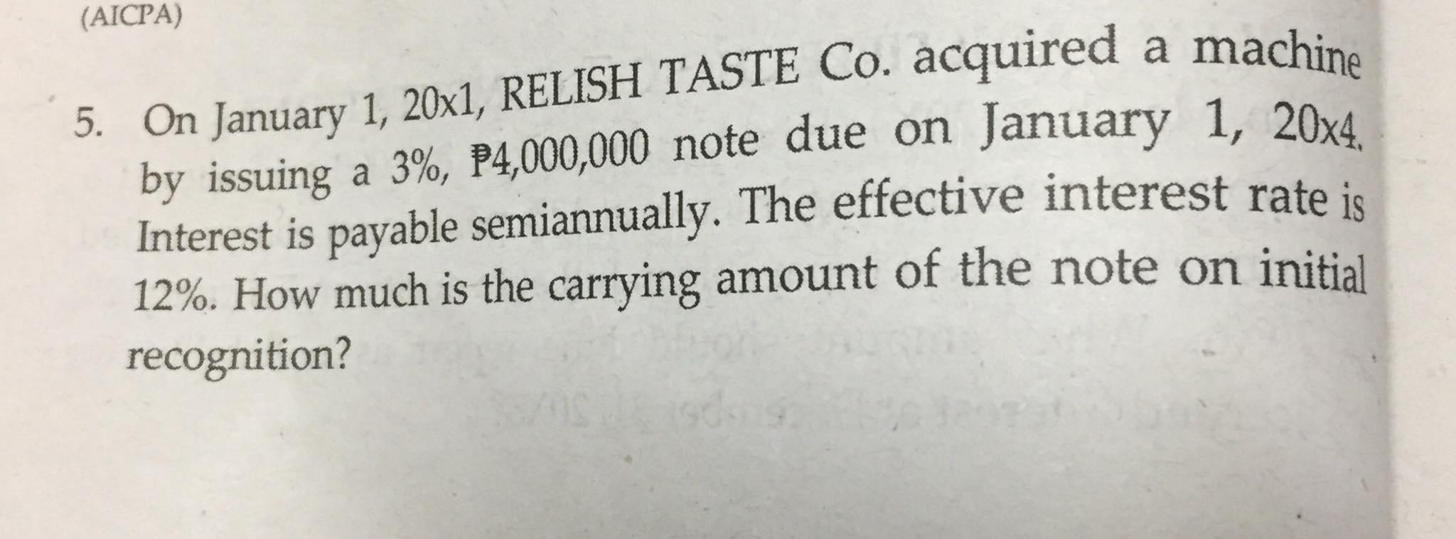  (Please answer with complete solution) (AICPA) 5. On January 1, 20x1,