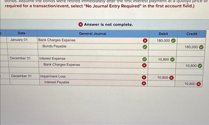  required for a transaction/event, select "No Journal Entry Required" in the