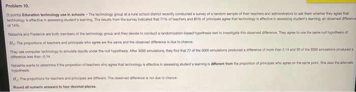 a survey of a random sample of their teachers and administrators to