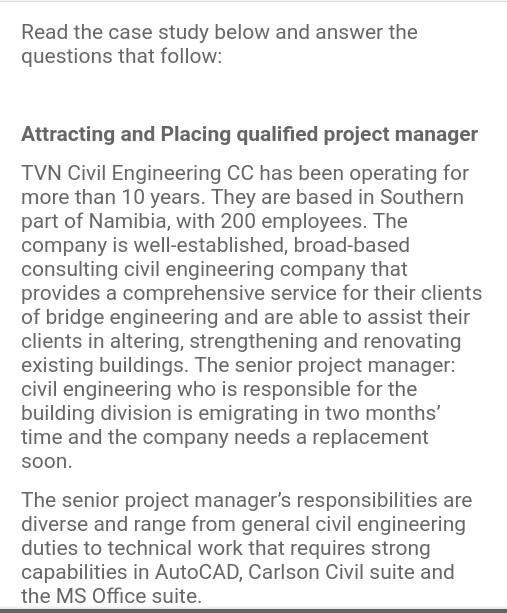  pls answer the following question Read the case study below and