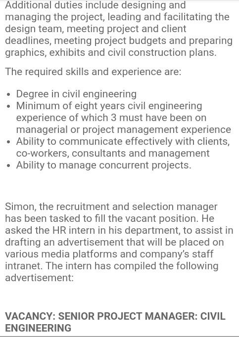 answer the questions that follow: Attracting and Placing qualified project manager TVN