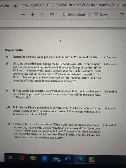 2020 This assignment consists of question, carrying a total of 100 marks.