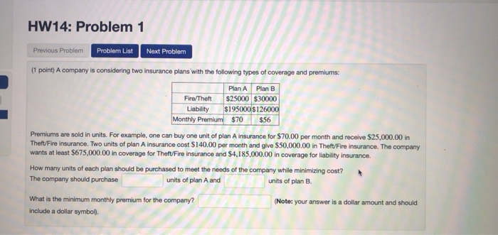  HW14: Problem 1 Previous Problem Problem List Next Problem (1 point)