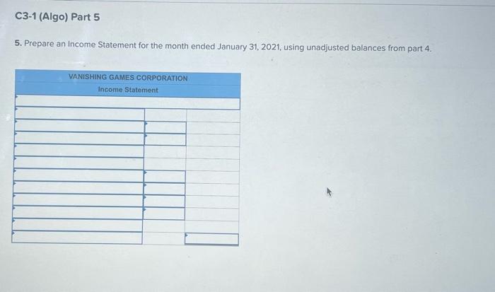 Statements (Chapters 1-3) [LO 3-2, LO 3-3, LO 3-4, LO 3-5] [The