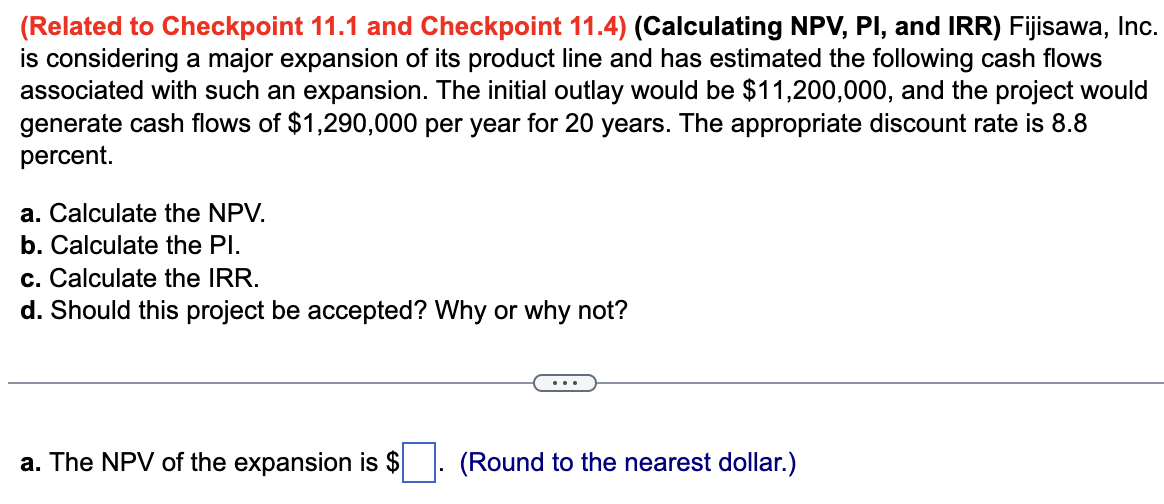 missing cash flow) The Merriweather Printing Company is trying to decide on