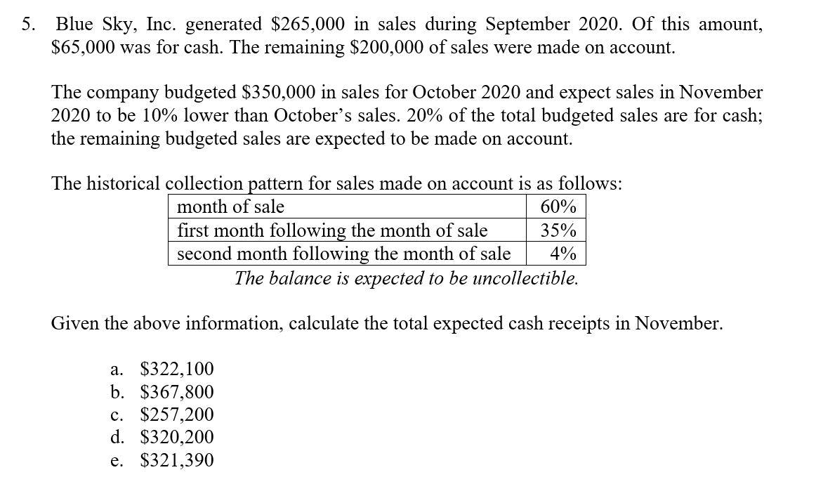  Hello, could someone please help me solve this problem? 5. Blue
