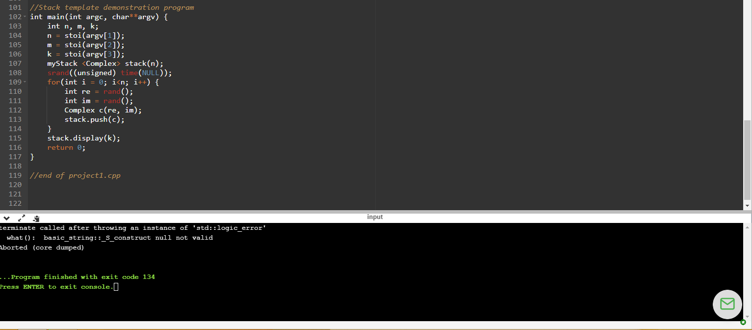 on it. Following is the source code projectl.cpp. Given the Complex class