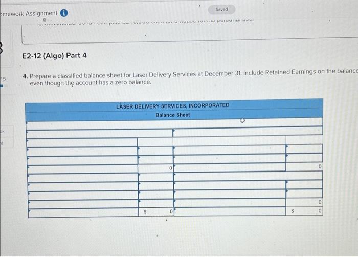 Preparing and Interpreting a Balance Sheet [LO 2-2, LO 2-3, LO 2-4]