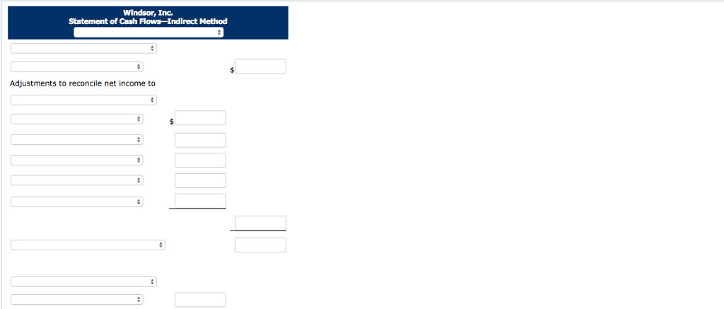 Windsor, Inc. for the year ended December 31, 2017. Beginning cash balance