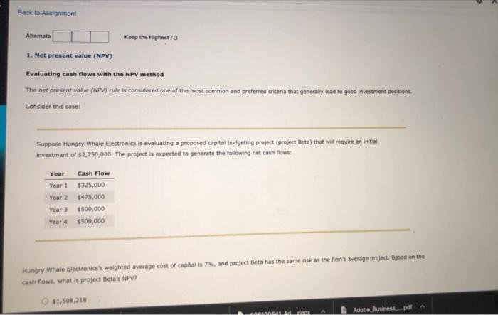  Back to Assignment Attempts Keep the Highest / 3 1. Net