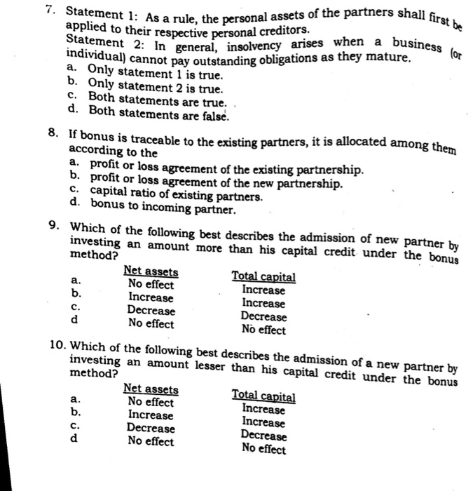  shal first be 7. Statement 1: As a rule, persona ,