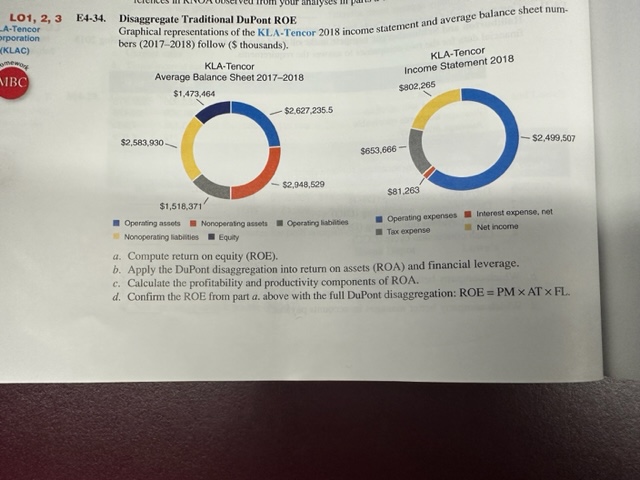 Help please with E4-34 question b,c,d b. Apply Dupont disaggregation into