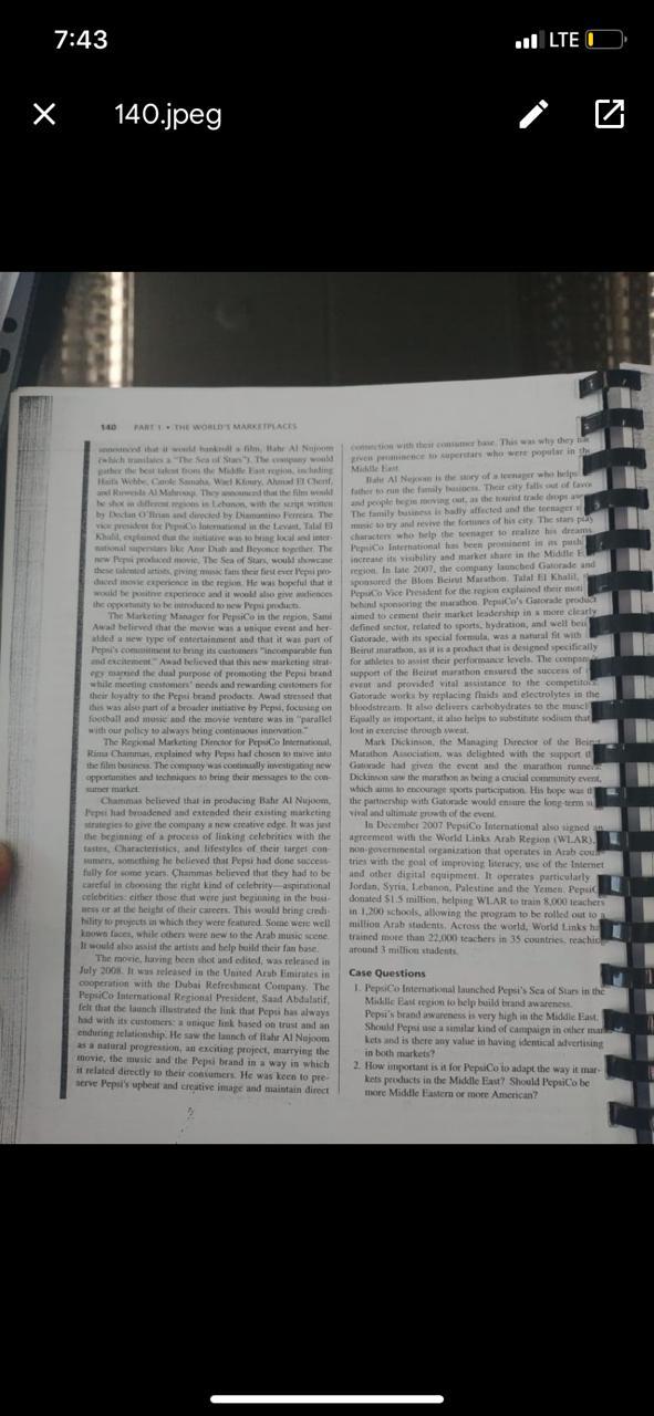QUESTION 2 / 3/ 4 7:43 - LTE | 140.jpeg PART