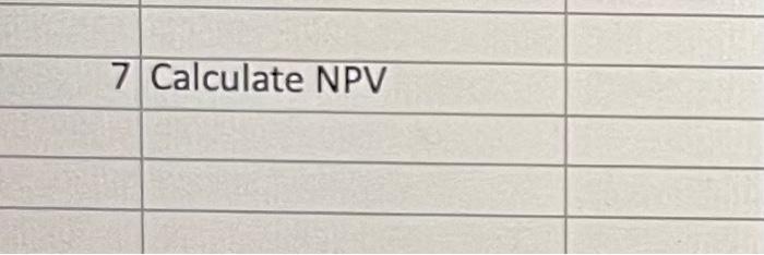  please help me answer this question! 7 Calculate NPV Apple Juice