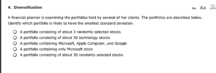  Expert advice on Diversification Please!!! 4. Diversification Aa Aa A financial