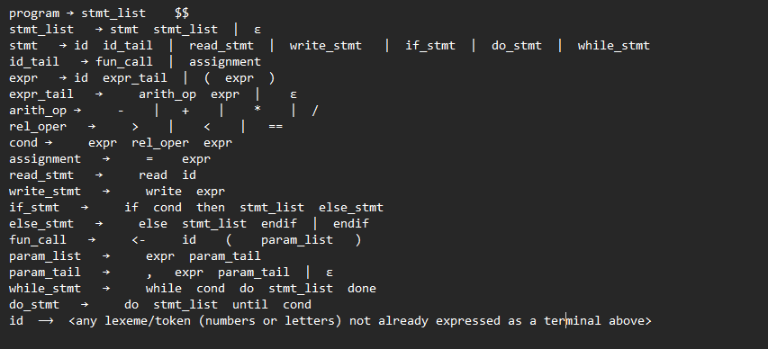  type Token = | NOUN | VERB | ARTICLE | ADJECTIVE