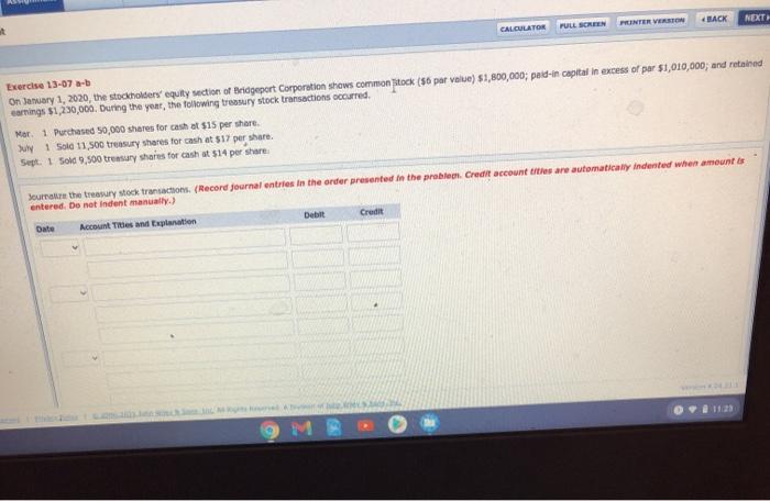  BACK PRINTER VERSION NEXT CALCULATOR FULL SCREEN Exercise 13-07-b On January