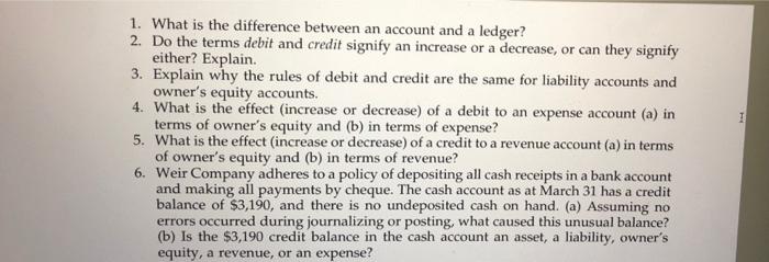  1 1. What is the difference between an account and a