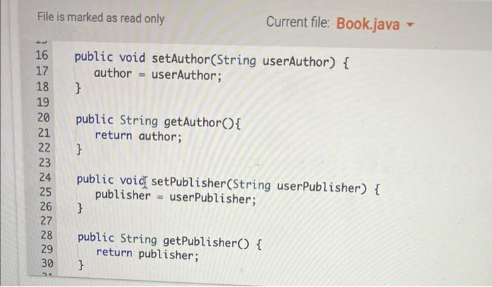 Book class printinfo0 method by printing the titie, author, publisher, publication date,