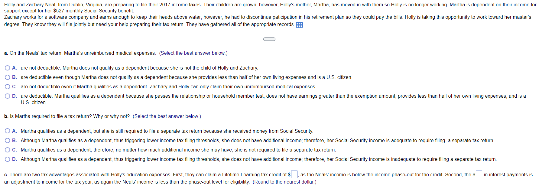 PLEASE HELP FAST WITH QUESTIONS A - C!!!! support except for her