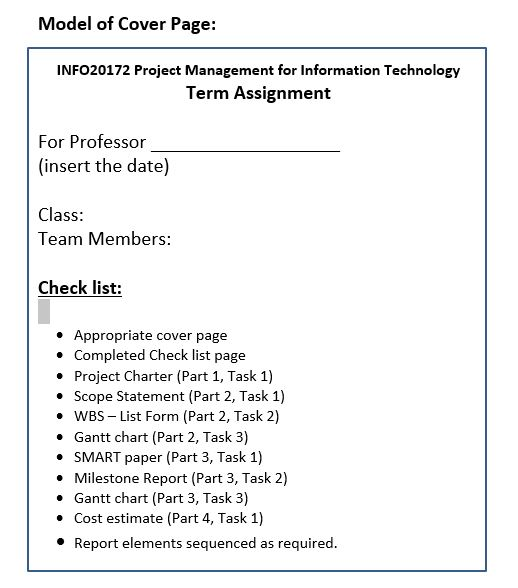 Part 1: Project Integration Management Your project would start on January 1st,