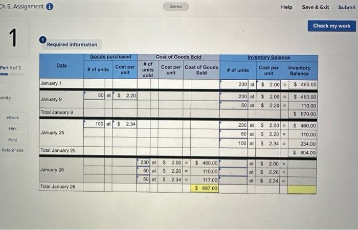 information for the Quick Study below. (Algo) (5-7) [The following information applies