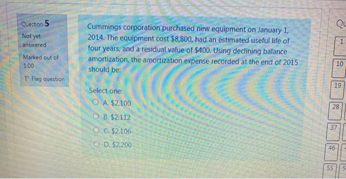 amortized for income tax purposes by the double-declining method. OD. amortized over