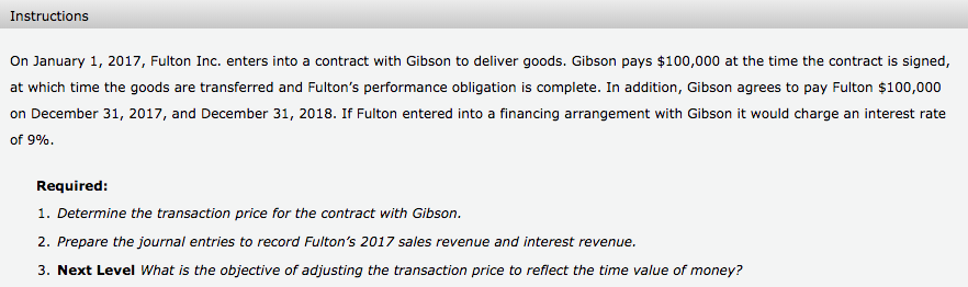 The present value tables are also one here so you may have