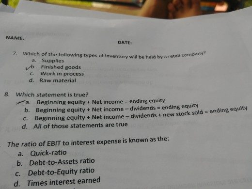 which statement is true? question 8? NAME: DATE: 7. Which of the