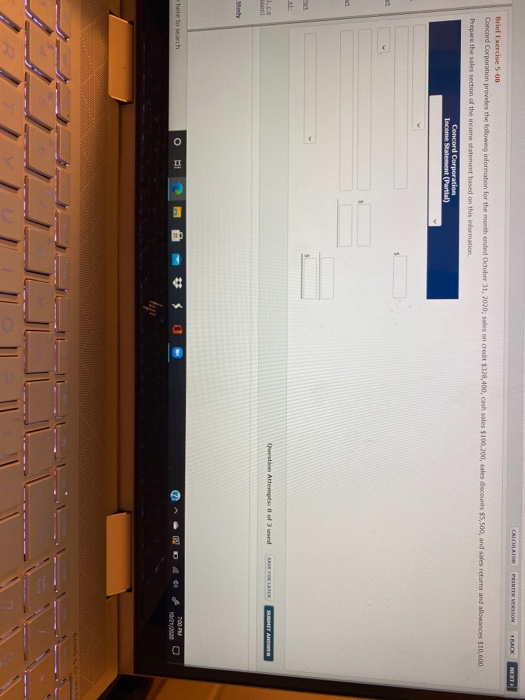  CALCULATOR PENTIR VERSION 4 BACK NEXT Briet Exercise 5.00 Concord Corporation