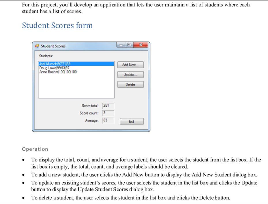 instead of dictionary) C# Collections, strings and multiple forms For this project,