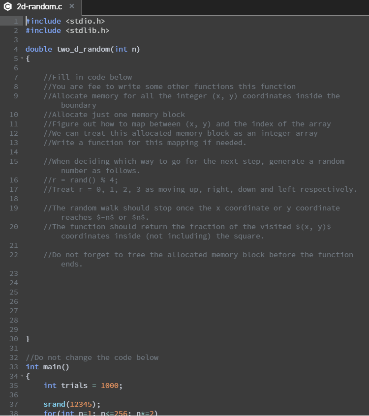is given you just have to code the lines where it says
